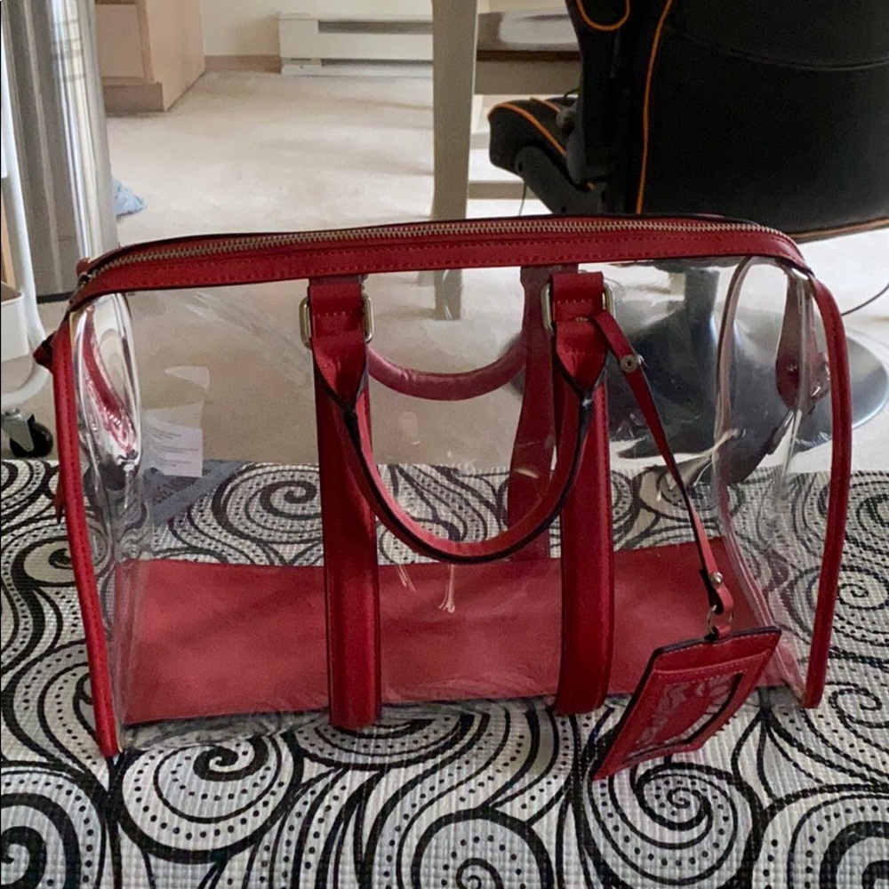Red Clear Steve Madden Travel Bag